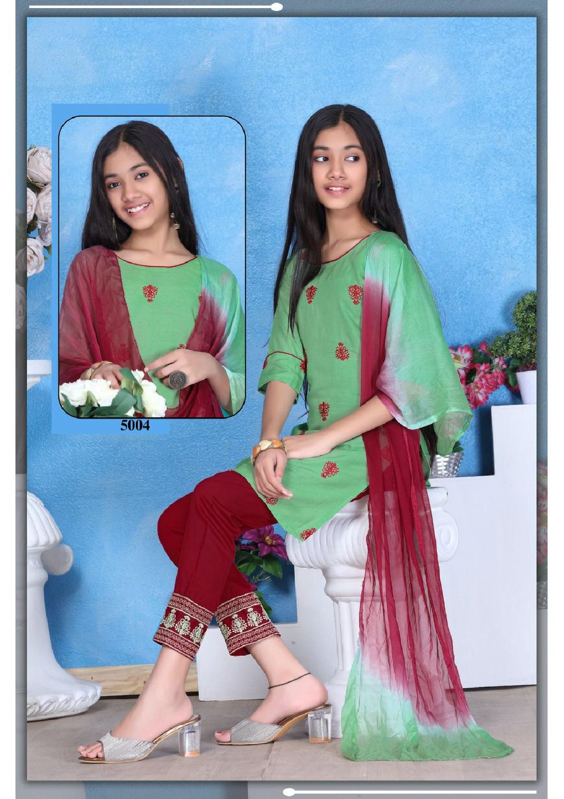 Gauri By Trendy Size Set Kids Kurti With Bottom Dupatta Girls Wear Catalog